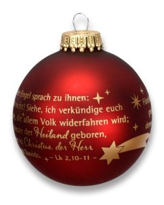 Christbaumkugel bordeaux 'Und der Engel sprach ...'