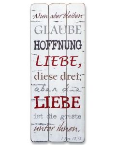 Vintage-Wandbild 'Glaube Hoffnung Liebe'