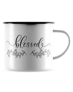 Emaille-Becher 'blessed'