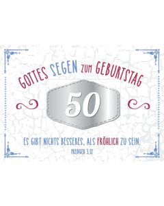 Faltkarte 'Gottes Segen zum Geburtstag - 50'