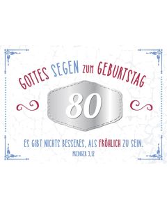 Faltkarte Gottes Segen zum Geburtstag - 80'