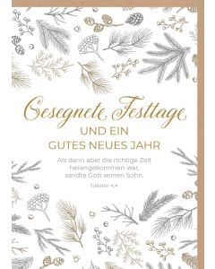 Faltkarte 'Gesegnete Festtage und ein gutes neues Jahr' 1x