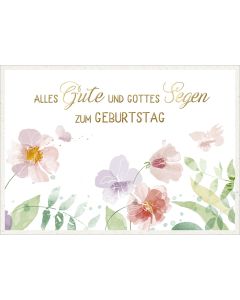 Postkarte 'Alles Gute und Gottes Segen zum Geburtstag' 12 Ex.