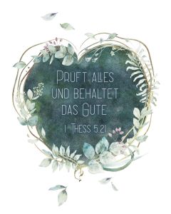 Postkarte 12 Ex. 'Prüft alles und behaltet das Gute.'