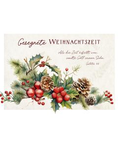 Postkarte 'Gesegnete Weihnachtszeit' 12x                    Motiv: Adventsgesteck