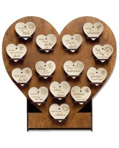 Holzdisplay 'Holzherzen' 140 Ex.