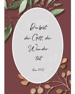 Postkarte 'Du bist der Gott, der Wunder tut. Psalm 77,15'