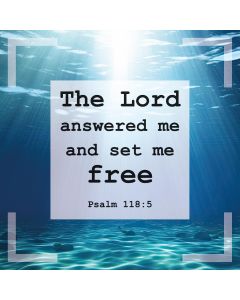 Postkarte 'The Lord answered me and set me free. Psalm 118:5'